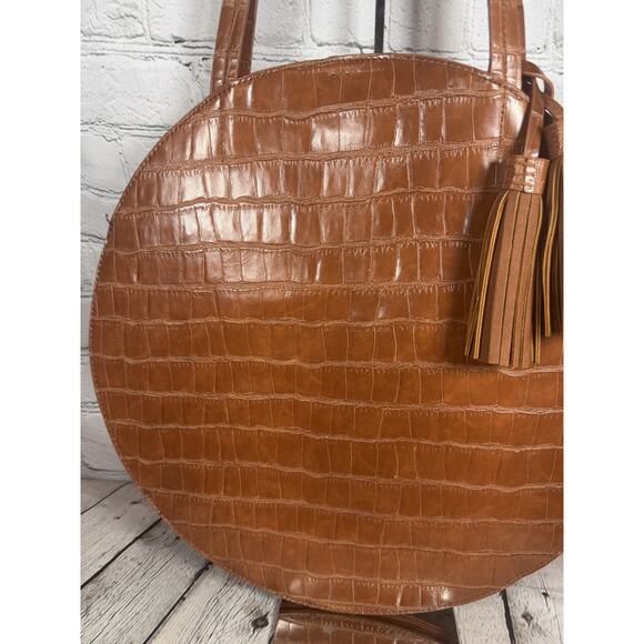 Circle Festival Western Indie Unique Shoulder Bag Wristlet Set Tassel Brown - Picture 5 of 11